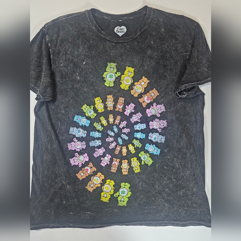 Care Bears T-Shirt Mens Large Black Distressed 90's‎ Retro Inspired Graphic Tee